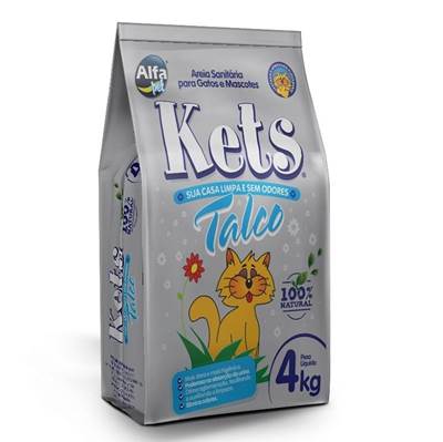 Areia Sanitária Kets para Gatos Talco 4kg