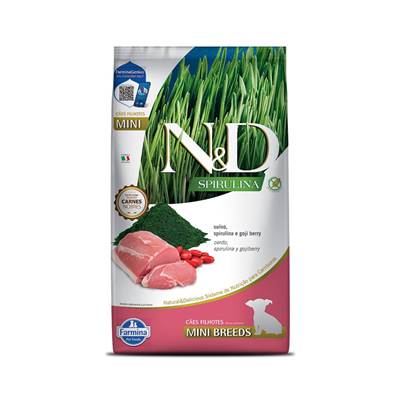 Ração N&D Spirulina para Cães Filhotes de Porte Mini sabor Suíno, Spirulina e Goji Berry 2kg