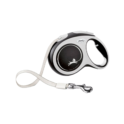 Guia Fita New Comfort Flexi para Cães Preta e Branco M