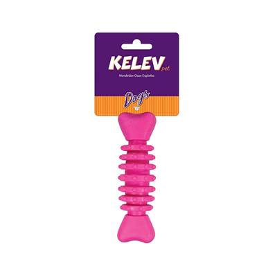 Brinquedo Jambo Kelev Mordedor Osso Espinho Rosa para Cães U