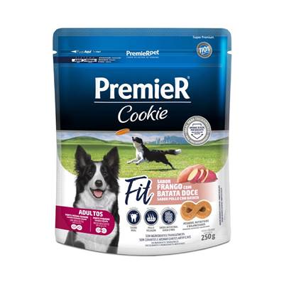 Premier Cookie Fit para Cães Adultos sabor Frango com Batata Doce 250g