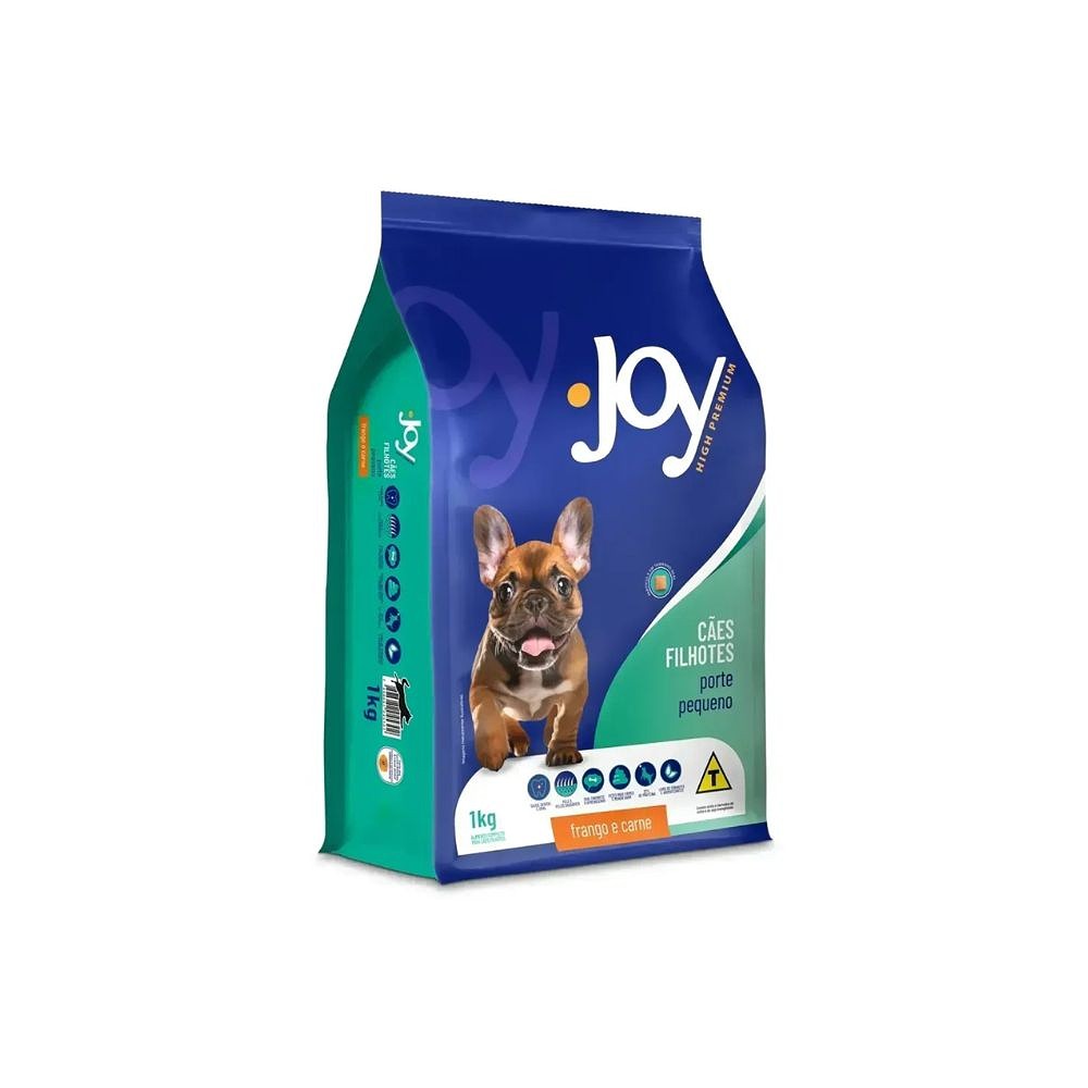 Ração Joy High Premium Cães Filhotes Raças Pequenas Frango e Carne
