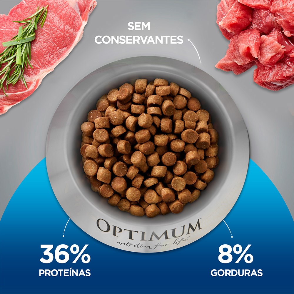 Ração Optimum para Gatos Adultos Castrados sabor Carne 