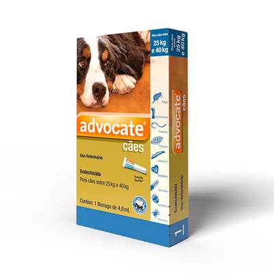 Antipulgas e Endectocida Advocate 4,0ml para Cães entre 25kg e 40kg 