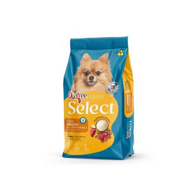 Ração Quatree Select para Cães Adultos de Porte Pequeno sabor Carne com Arroz e Batata Doce 3kg
