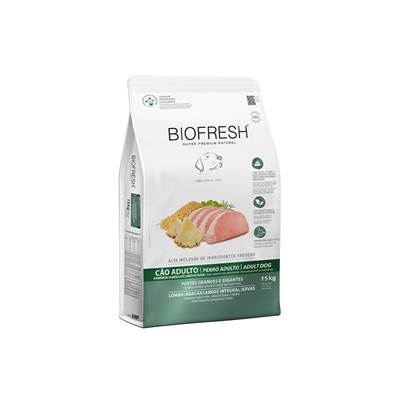 Ração Biofresh para Cães Adultos Porte Grande e Gigante Sabor Lombo, Abacaxi, Arroz Integral e Ervas 15kg