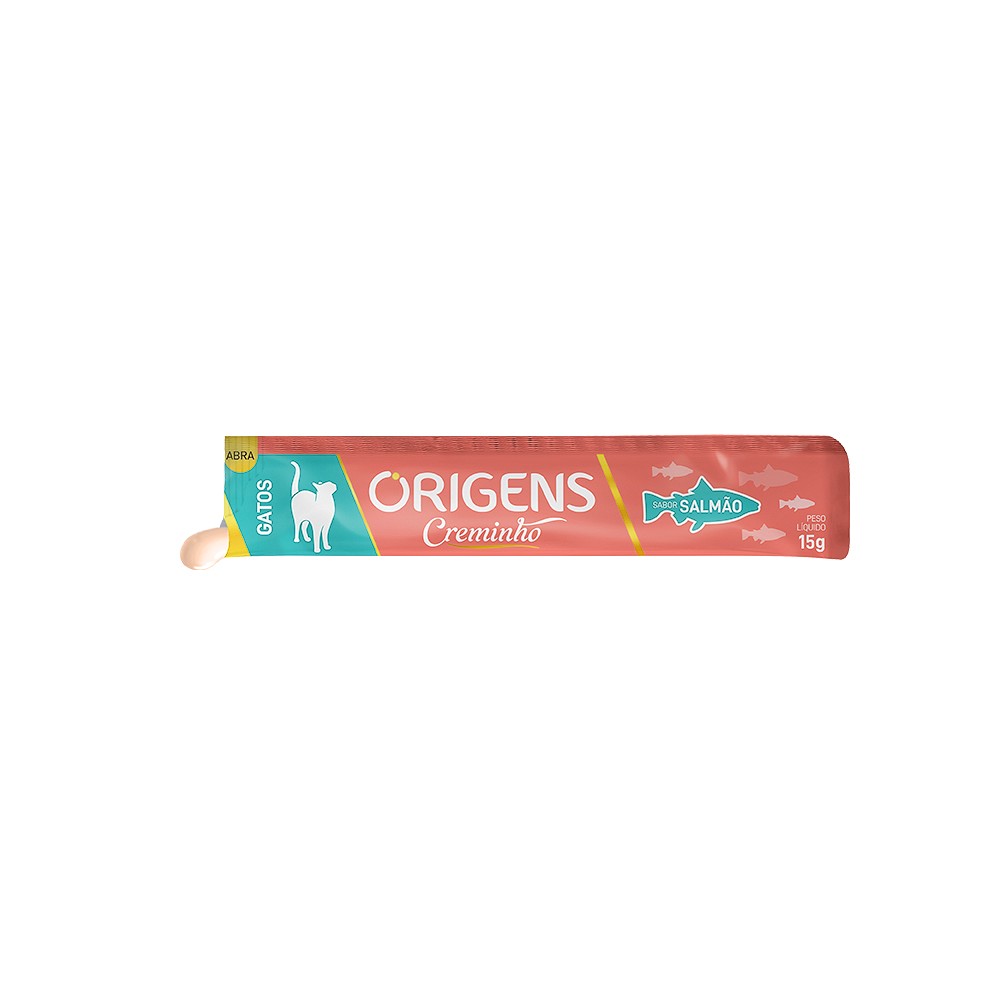 Snack Origens Creminho Sabor Salmão para Gatos