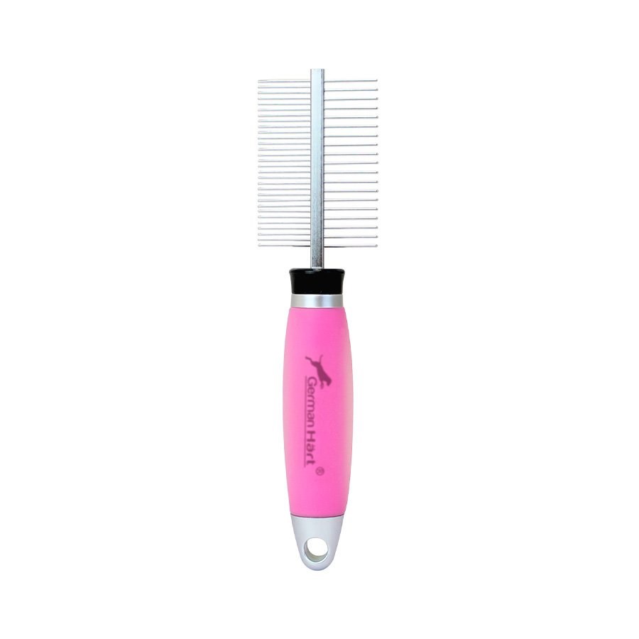 Pente Duplo Germanhart Gel Rosa para Cães e Gatos