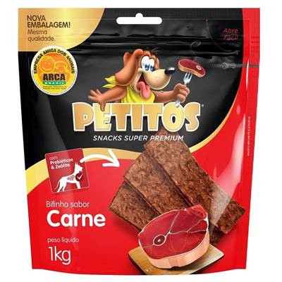 Snack Petitos para Cães Bifinho sabor Carne 500g