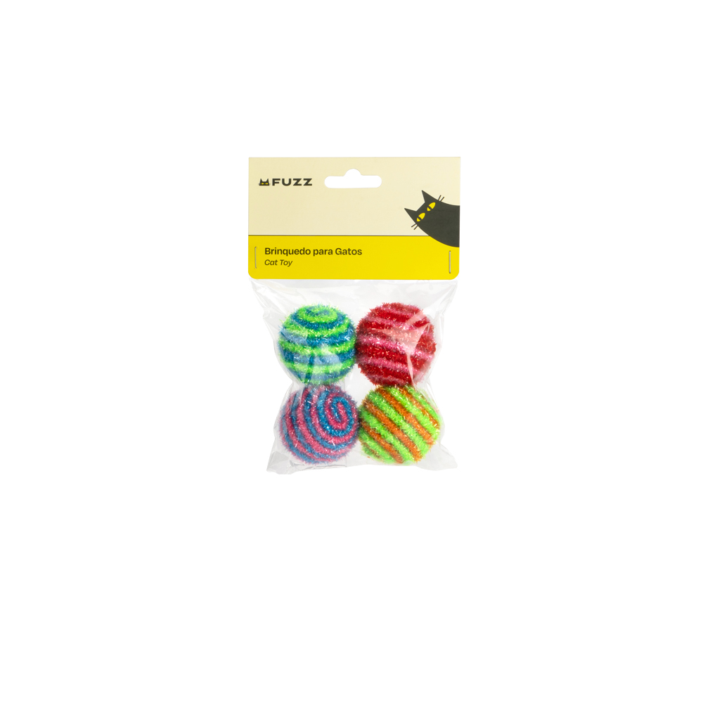 Brinquedo Fuzz para Gatos Bolas Giratórias