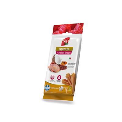 Snack N&D Dental Quinoa para Cães de Médio e Grande Porte Sabor Codorna, Quinoa, Coco e Cúrcuma 