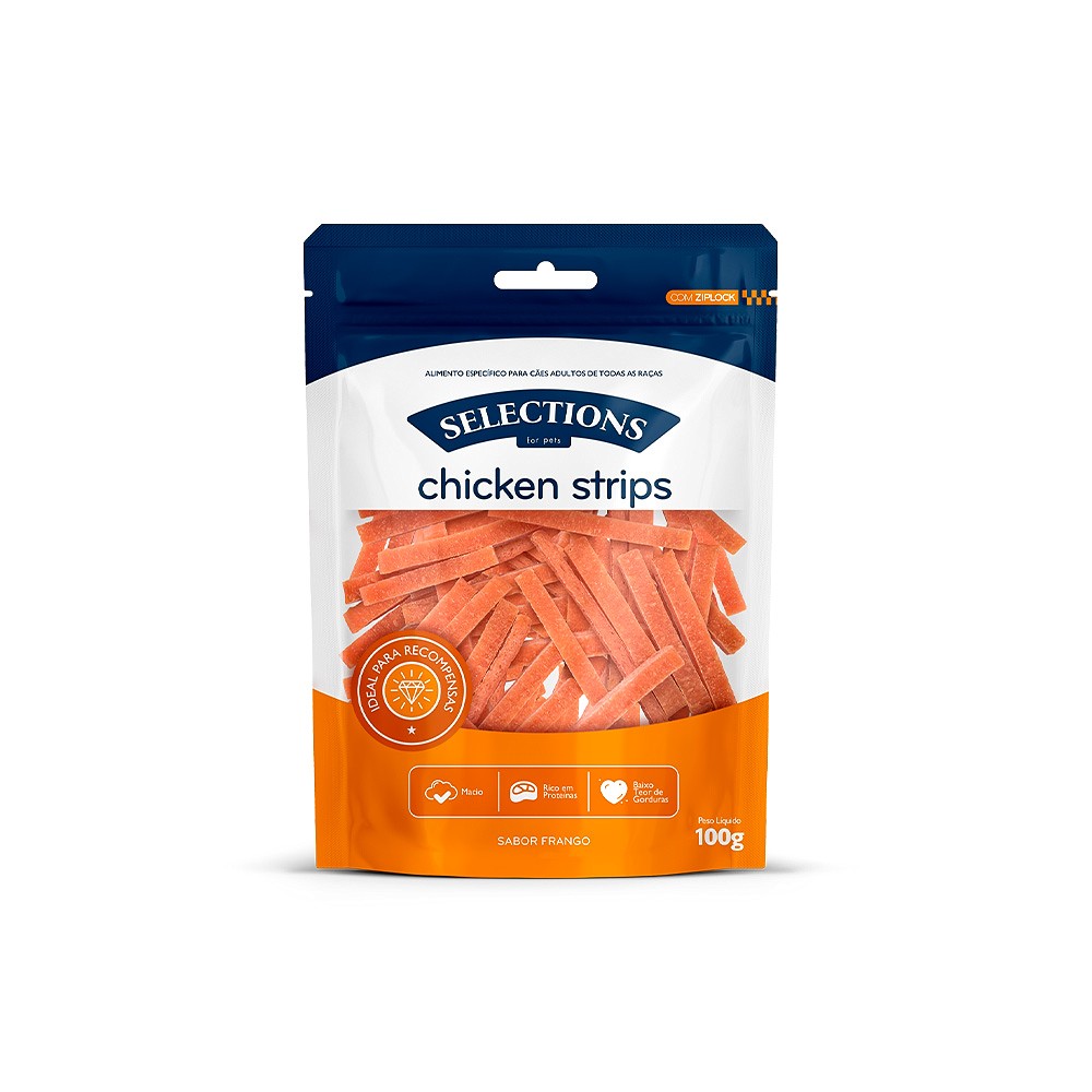 Snack Desidratado Chicken Strips Selections for pets para Cães
