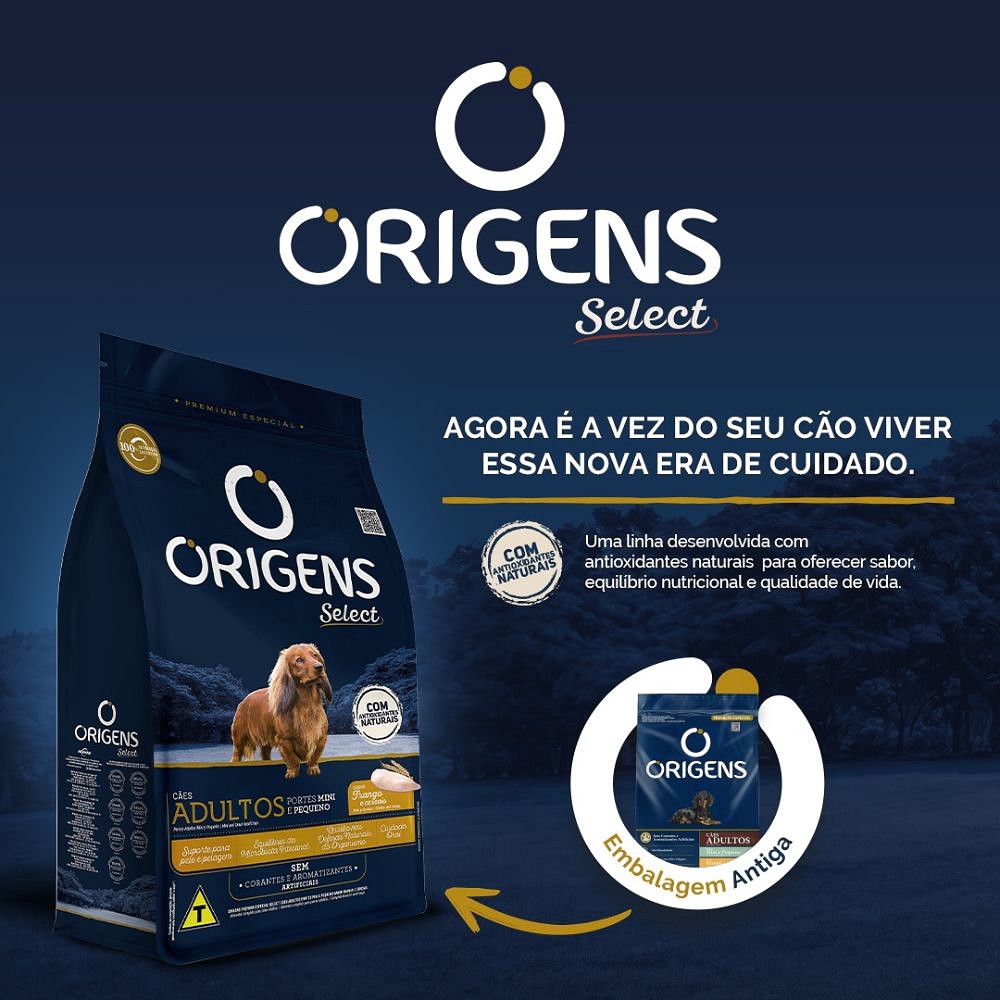 Ração Origens para Cães Adultos de Raças Pequenas sabor Frango e Cereais