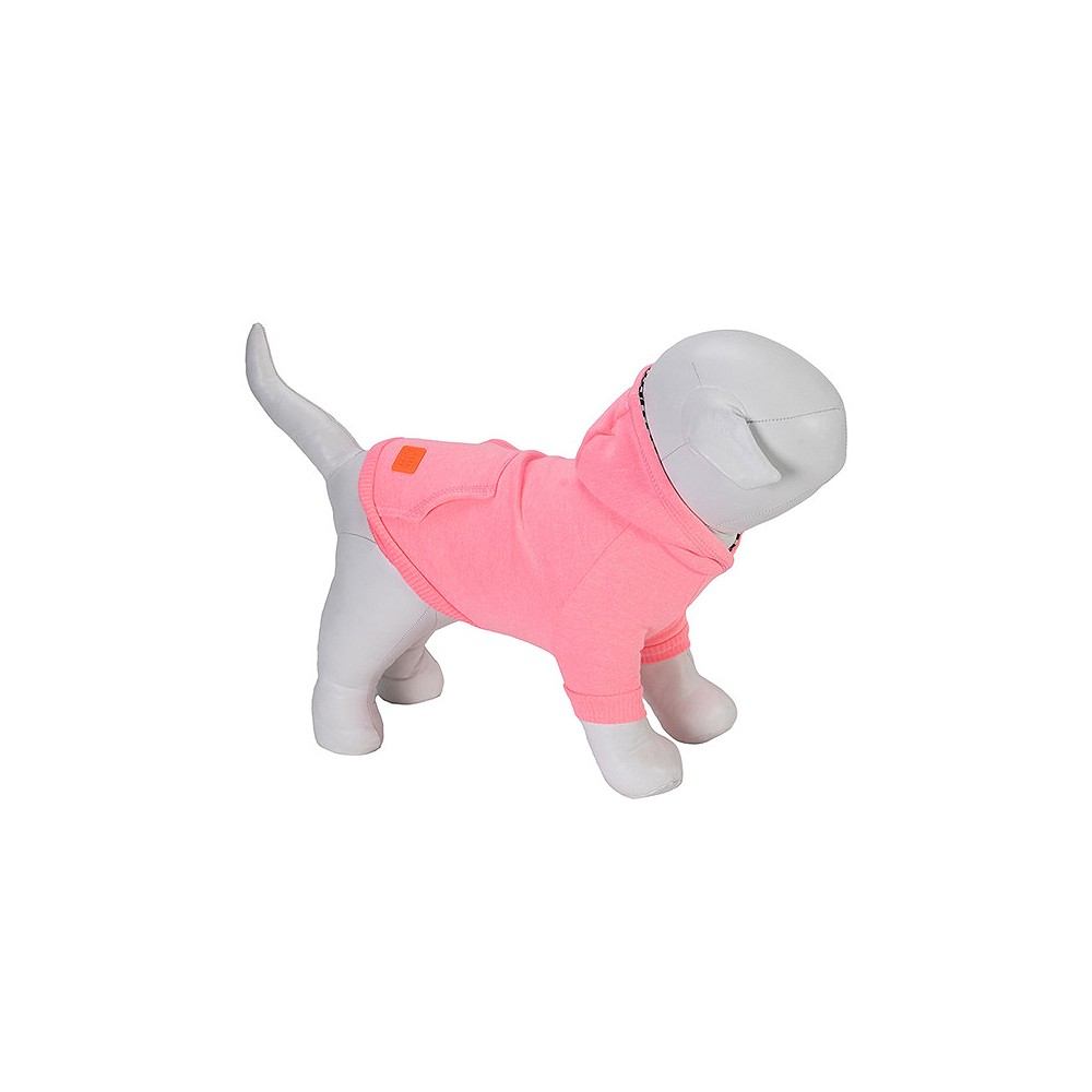 Casaco de Moletom Urban Puppy com Capuz Pink Fluor para Cães e Gatos