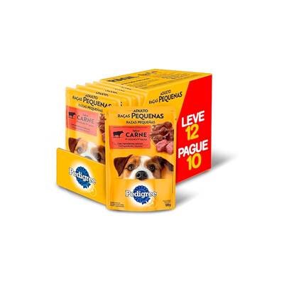 Ração Úmida Pedigree Sachê Carne ao Molho para Cães Adultos - Leve 12 e Pague 10 12 unidades
