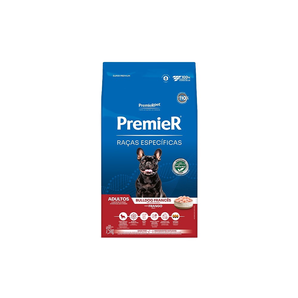 Ração Premier Raças Específicas Bulldog Francês para Cães Adultos sabor Frango