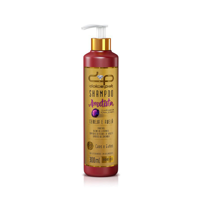 Shampoo Dolce Pet Ametista Clareador Tonalizante Cereja e Avelã para Cães e Gatos 300ml