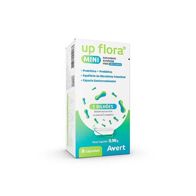 Suplemento Up Flora Mini para Cães e Gatos 8 cápsulas