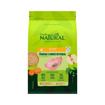 Ração Guabi Natural para Gatos Filhotes sabor Frango & Arroz Integral