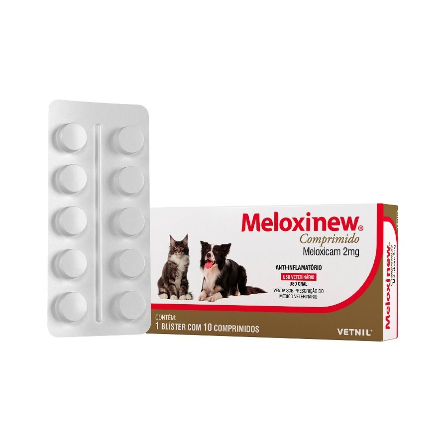 Anti-inflamatório Meloxinew 10 Comprimidos para Cães e Gatos