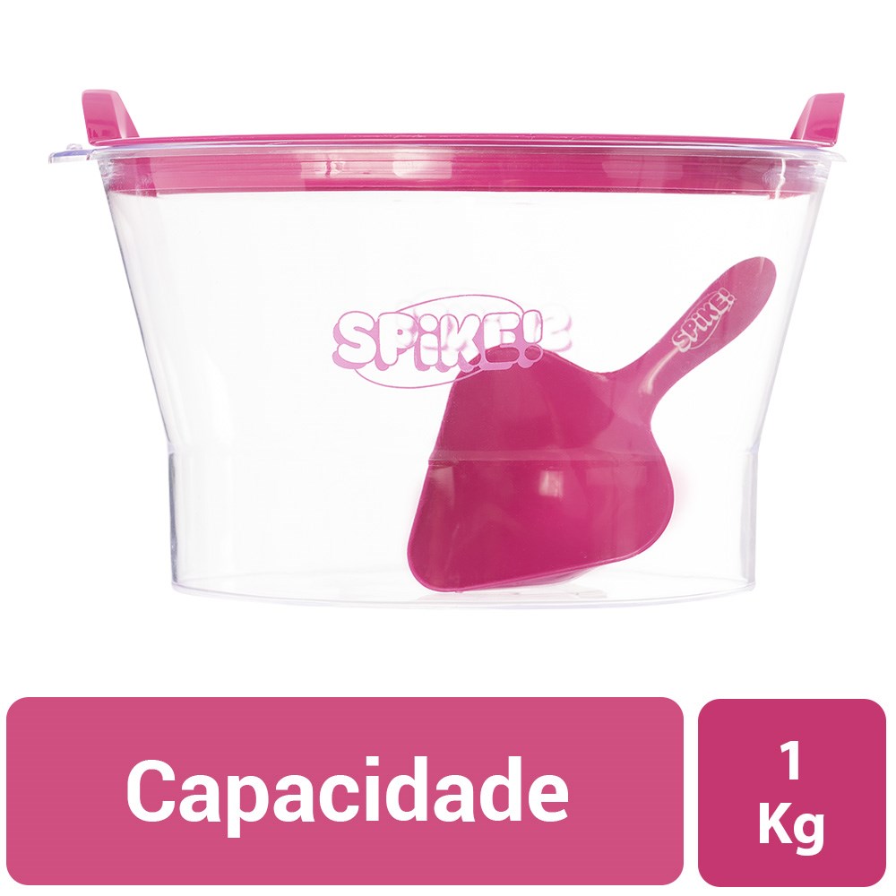Porta Ração Spike Rosa para Cães e Gatos