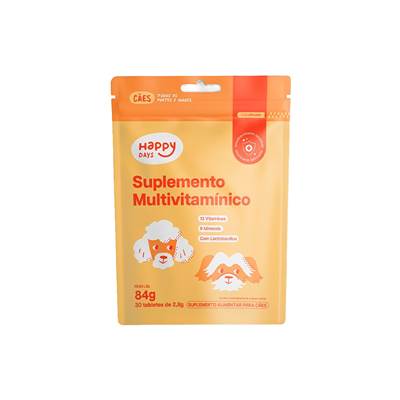 Suplemento Happy Days Multivitamínico para Cães 84g