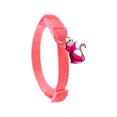 Coleira Modernpet Gloss Elástica Rosa para Gatos