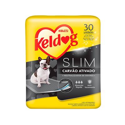 Tapete Higiênico Keldog Slim Carvão Ativado para Cães 30 unidades