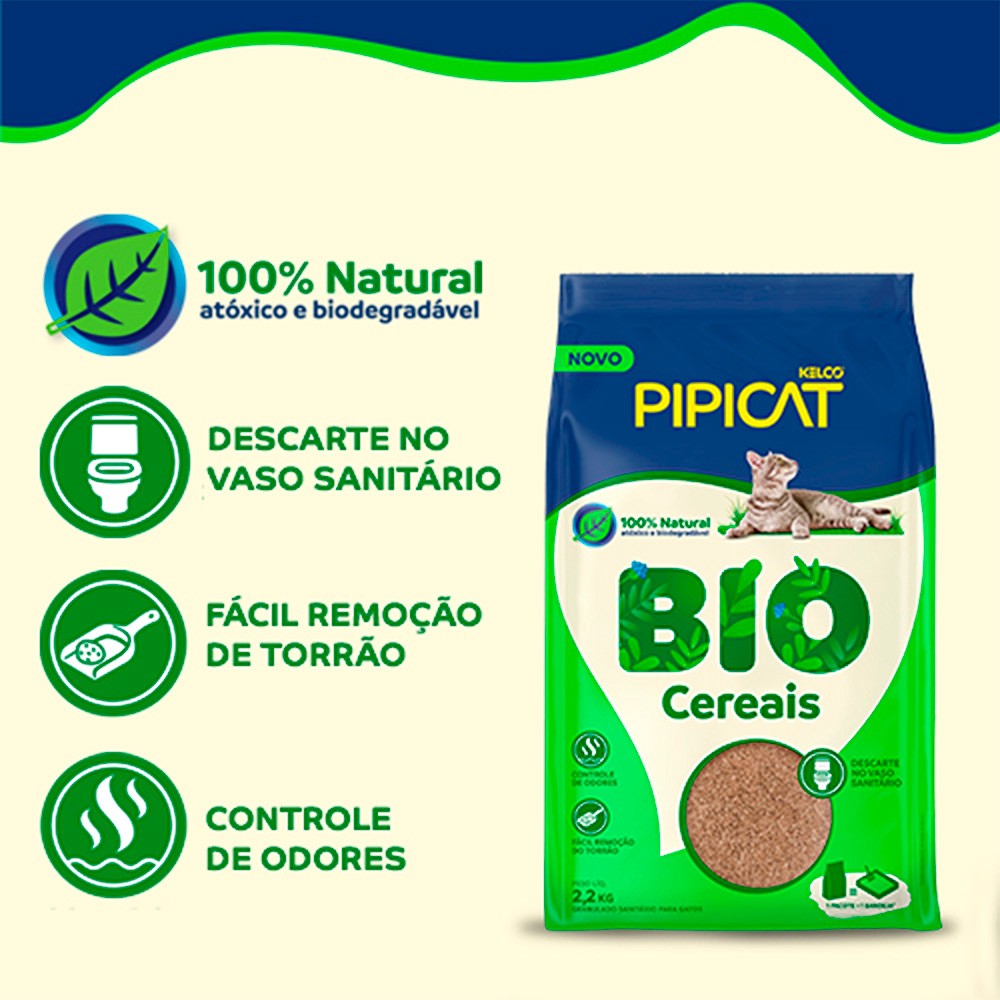 Granulado Sanitário Pipicat Bio Vegetal para Gatos