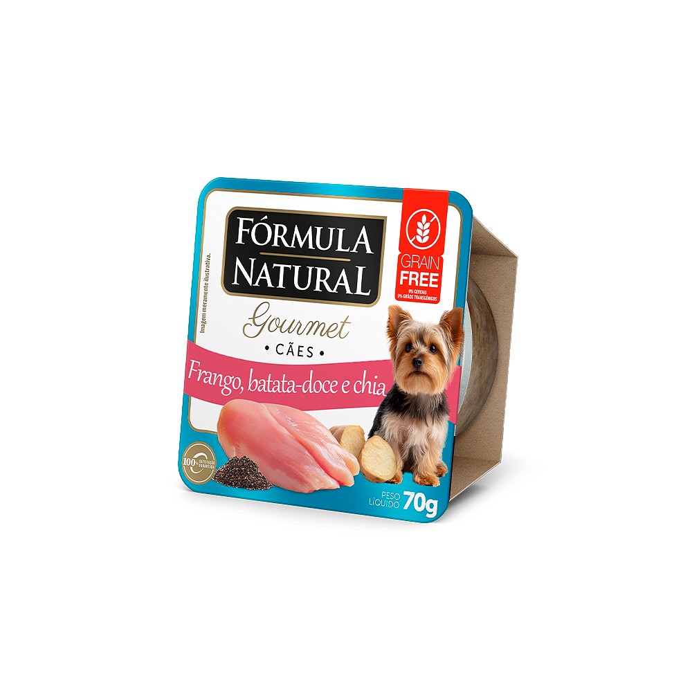Ração Úmida Fórmula Natural Fresh Meat Gourmet para Cães Adultos Sabor Frango, Batata Doce e Chia 70g