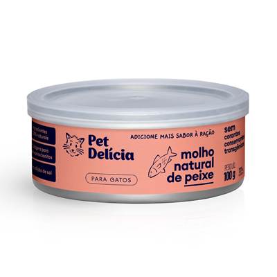 Molho Natural Pet Delícia Peixe para Gatos 100g