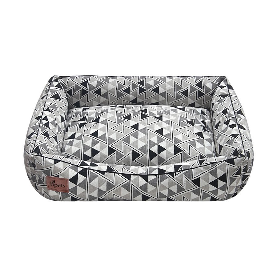 Cama Geométrica Cinza para Cães e Gatos Bpetsa