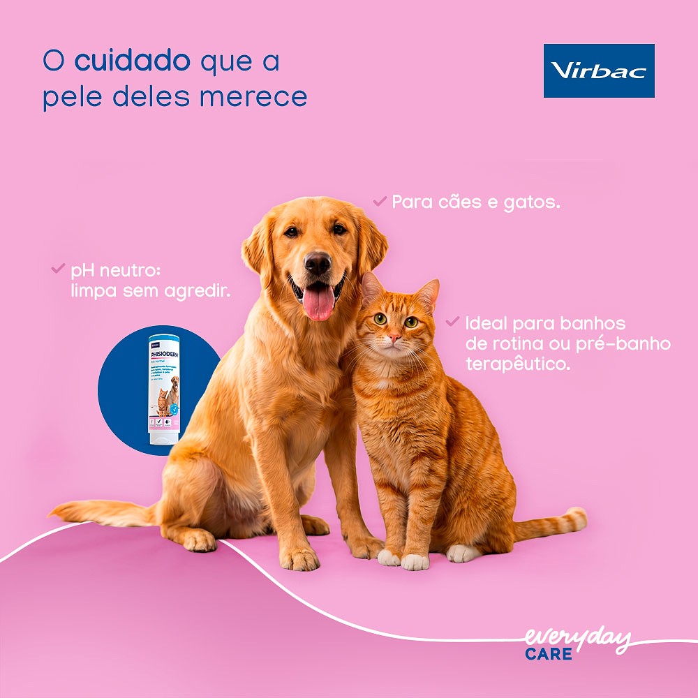 Shampoo Virbac Phisioderm Pele Normal para Cães e Gatos