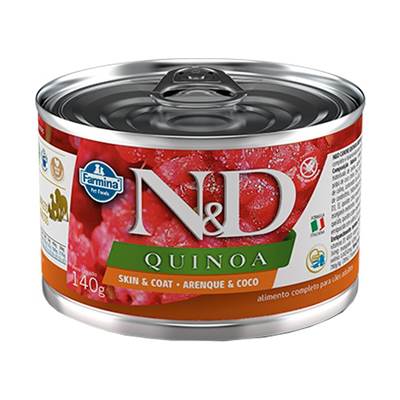 Ração Úmida N&D Quinoa Pele e Pelagem para Cães Adultos Sabor Arenque e Coco 140g