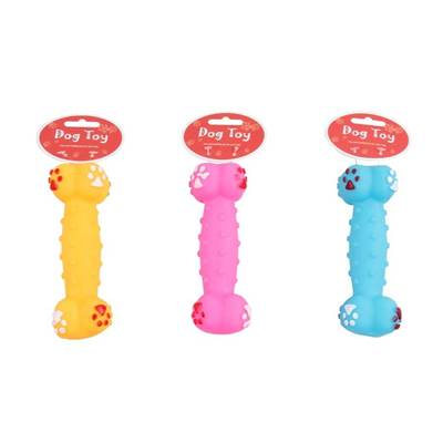 Brinquedo Pawspals Dog Toy Vinil Osso Espinhoso com Patinhas para Cães - Cores Sortidas U