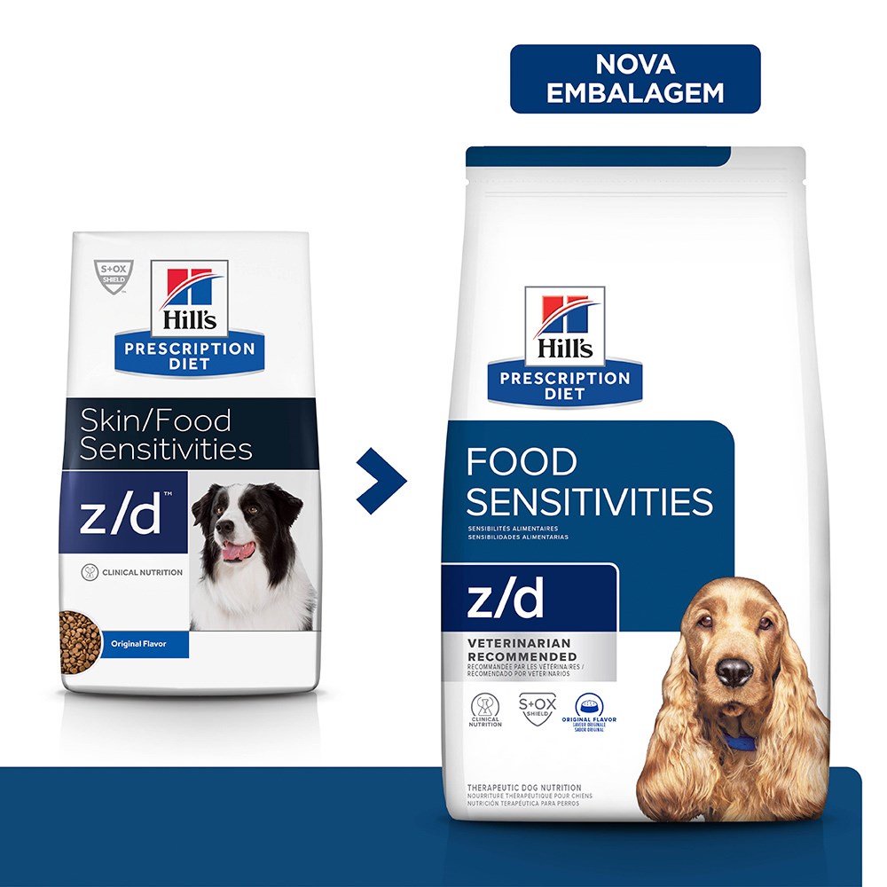 Ração Hill's Prescription Diet Z/D para Cães Adultos - Alergias Alimentares e da Pele