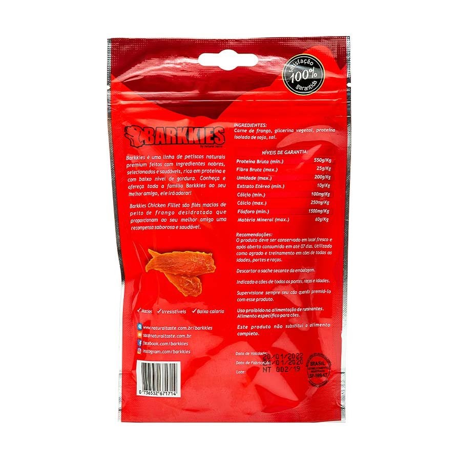 Snack Barkkies Chicken Filet para Cães