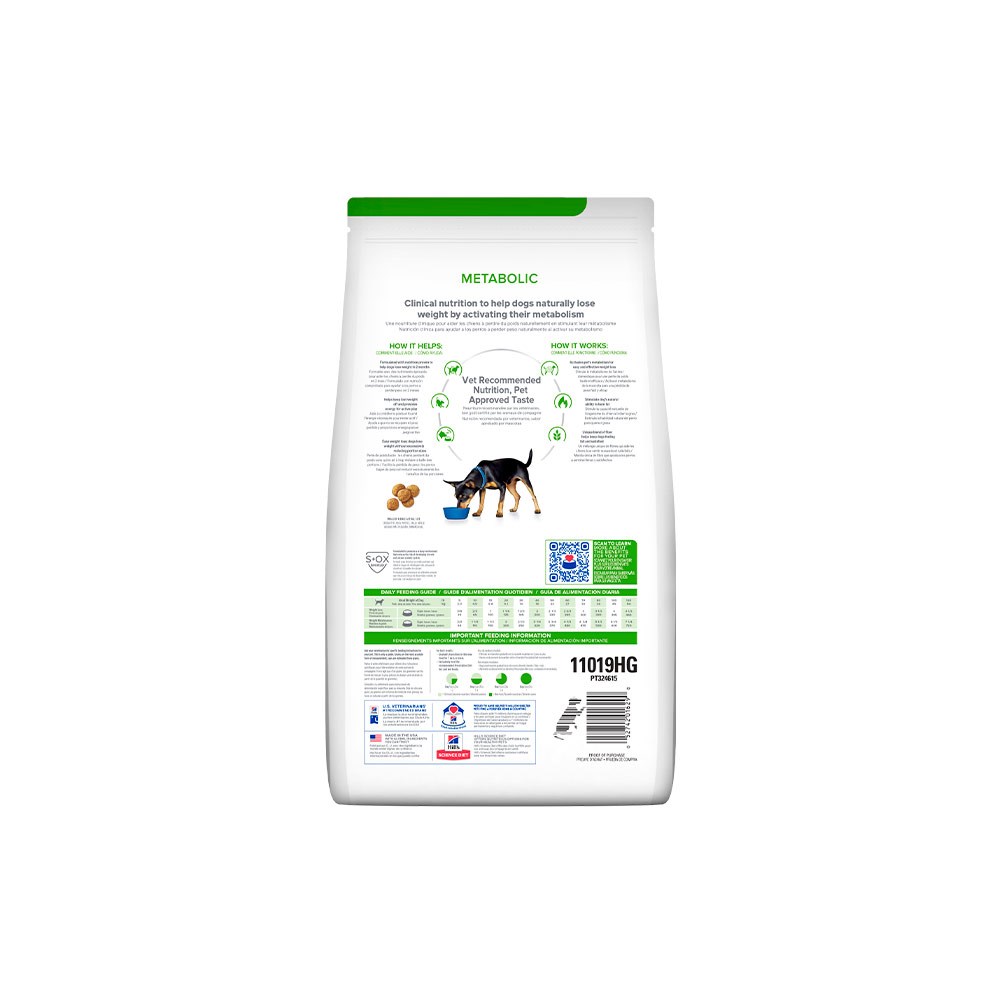 Ração Hill’s Prescription Diet Metabolic Obesidade Pedaços Pequenos para Cães