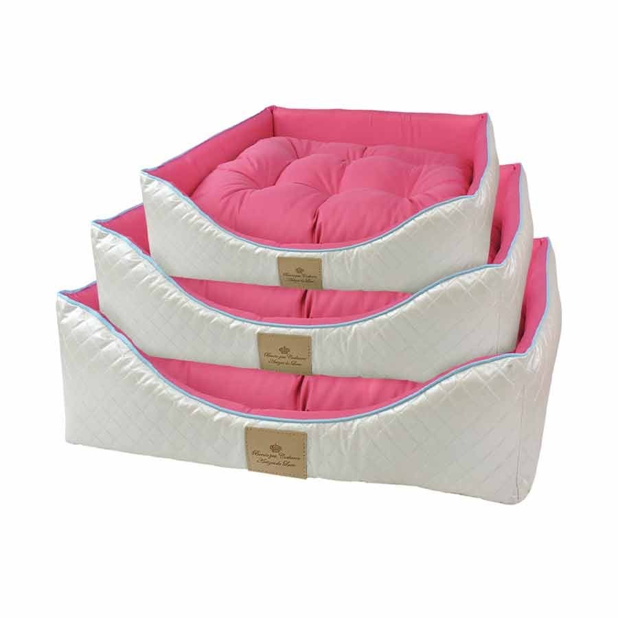 Cama Bonito pra Cachorro Europa Retangular Rosa
