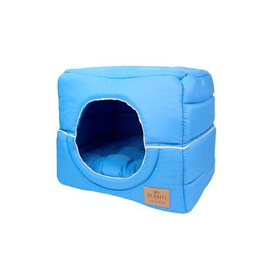 Cama Toca Chevron Bonito pra Cachorro para Cães Azul P