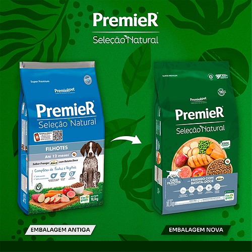 Ração Premier Seleção Natural para Cães Filhotes sabor Batata Doce