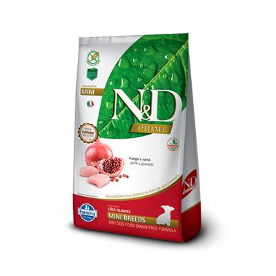 Ração N&D Prime para Cães Filhotes de Pequeno Porte sabor Frango & Romã 0,8kg