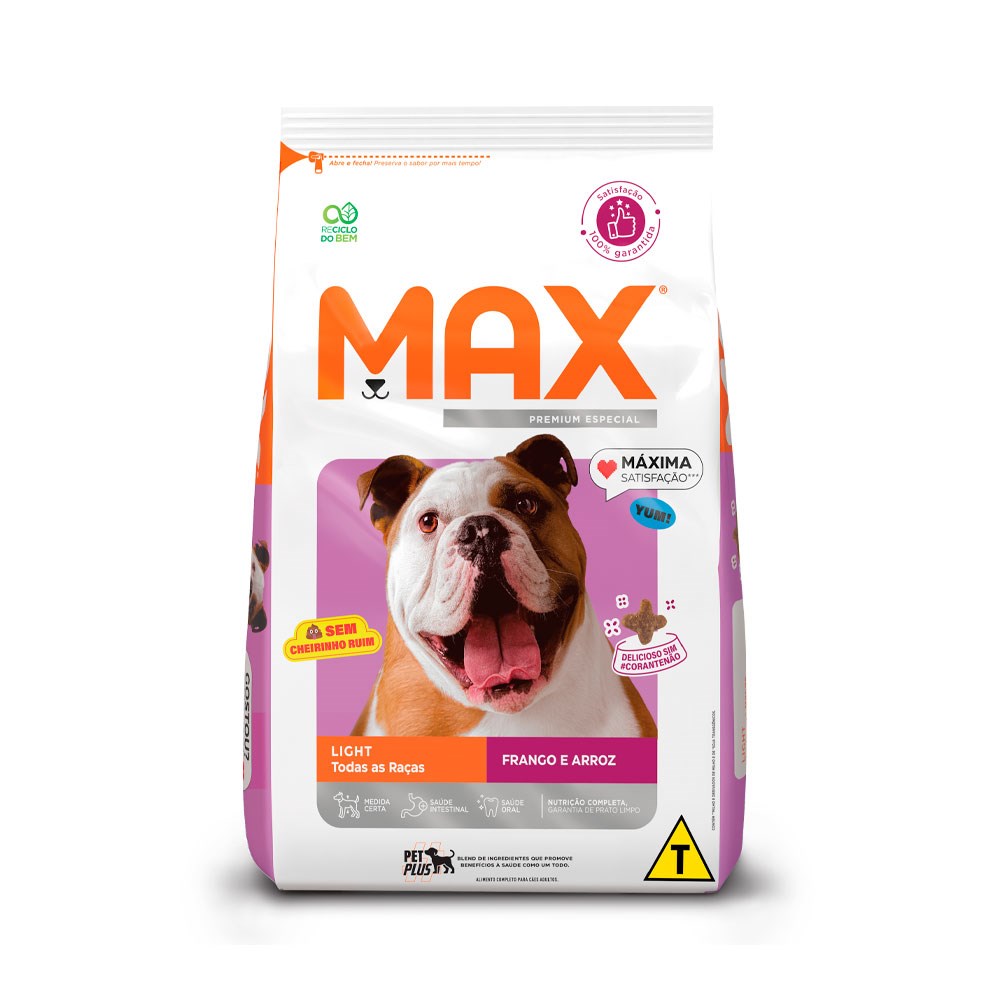 Ração Max Light para Cães Adultos sabor Frango e Arroz