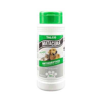 Talco Matacura Antisséptico Hipoalergênico para Cães e Gatos 