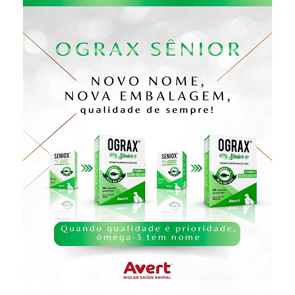 Suplemento Avert Ograx Sênior 5 para Cães e Gatos