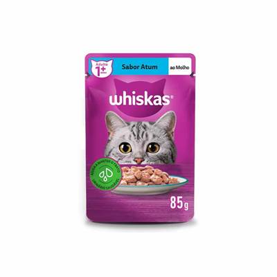 Ração Whiskas Sachê para Gatos Adultos sabor Atum 85g
