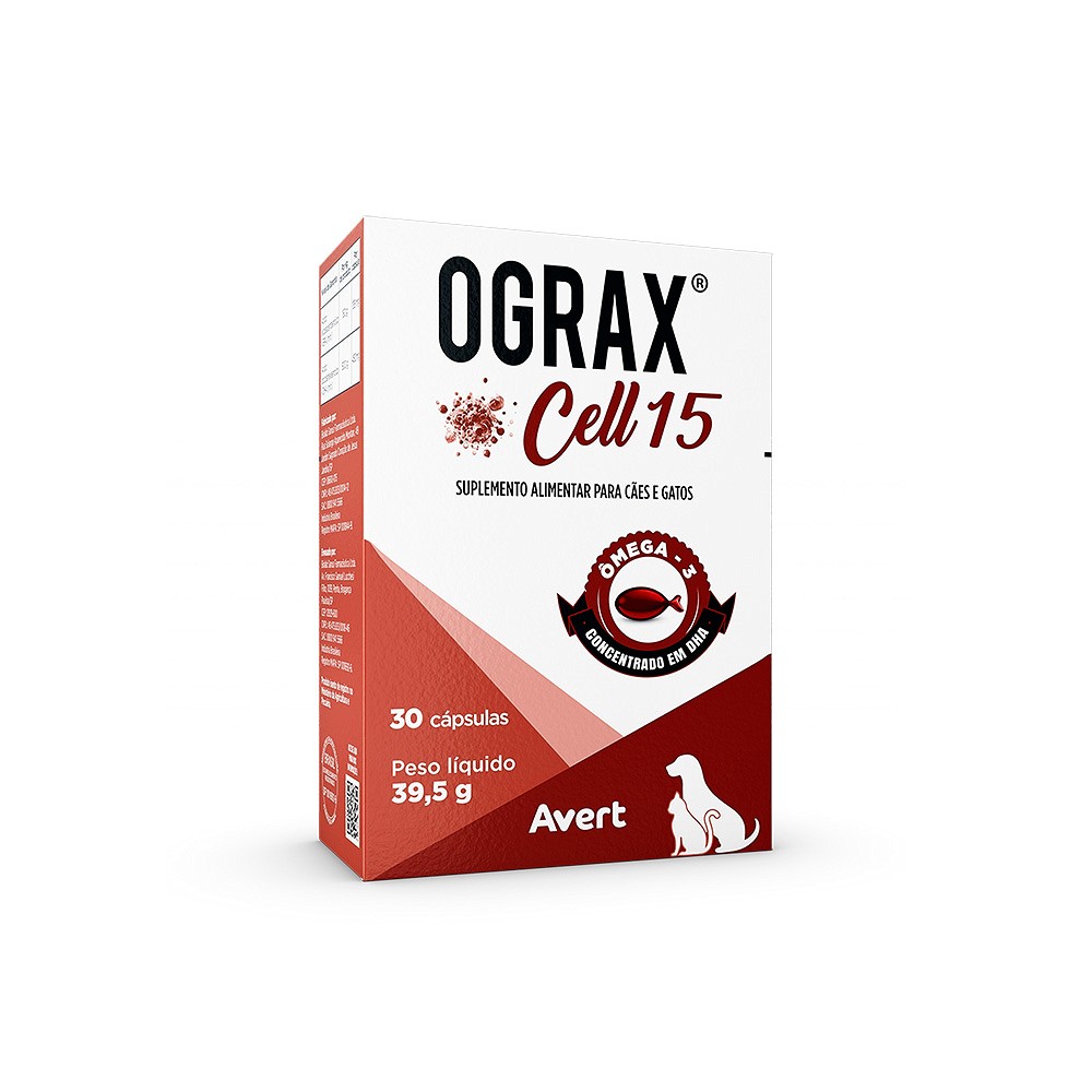 Ograx Cell 15 Suplemento Nutricional para Cães e Gatos
