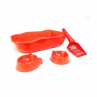 Kit de Bandeja DuraPets Single Vermelho para Gatos U