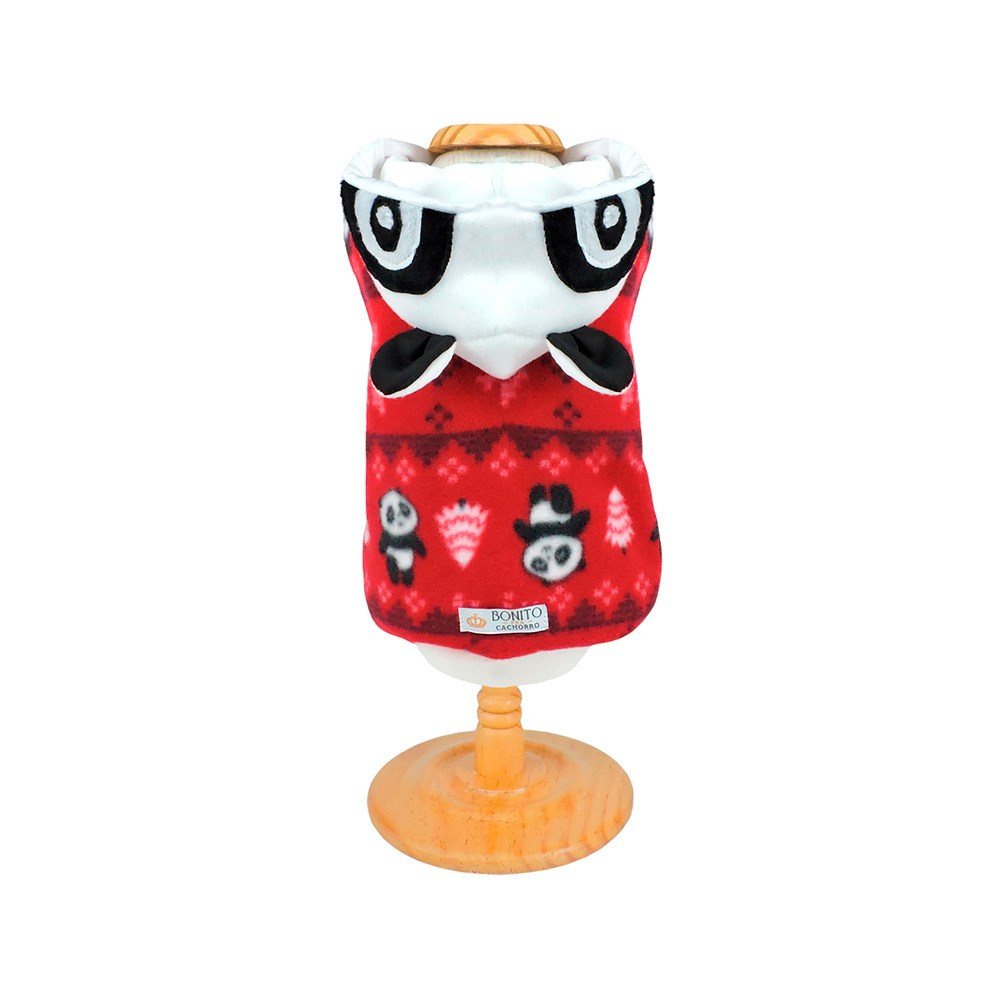 Casaco Bonito Pra Cachorro Panda Vermelho para Cães