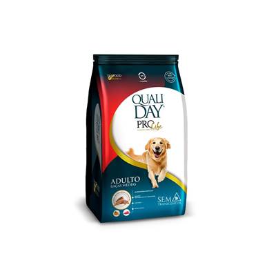 Ração Qualiday Pro Life Sabor Frango para Cães Adultos Raças Médias e Grande 13kg